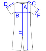Maßvorgaben F260 - Reißfester Overall mit kurzem Arm